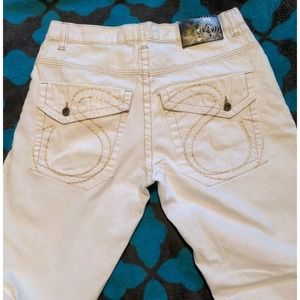 Southpole Men Jean White HipHop White Distressed Denim Pants Ink Mark